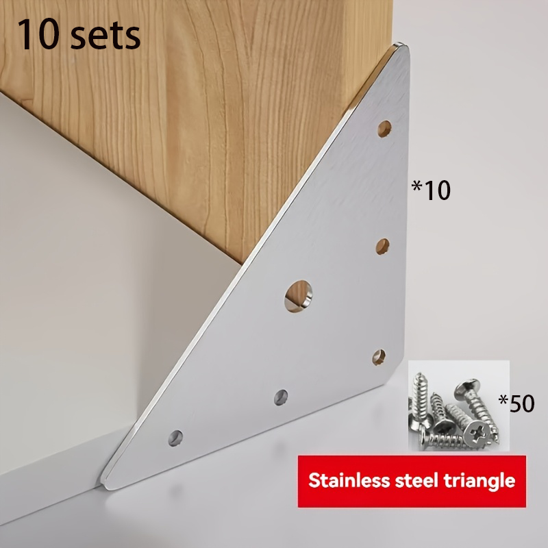 Furniture Hardware Fasteners - 10 комплектов угловых кронштейнов из нержавеющей