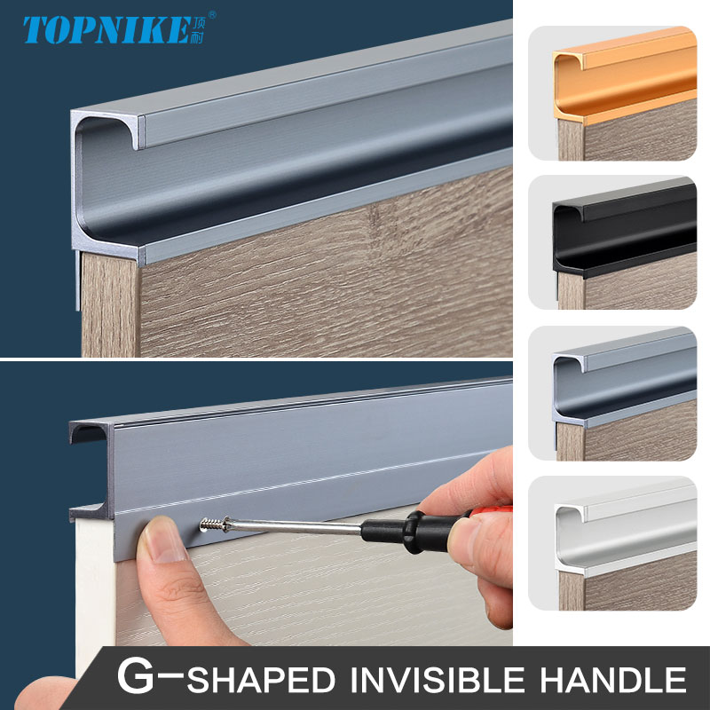 Furniture Hardware China - Ручки для пальцев G-образной формы, скрытый