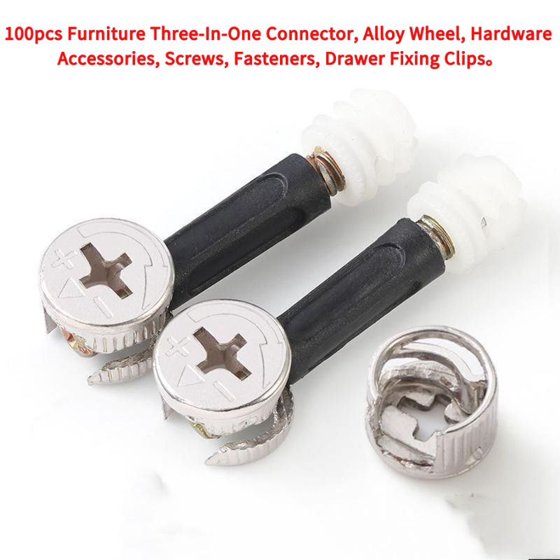 Furniture Hardware Fasteners - 100 шт. мебельных соединителей «три в